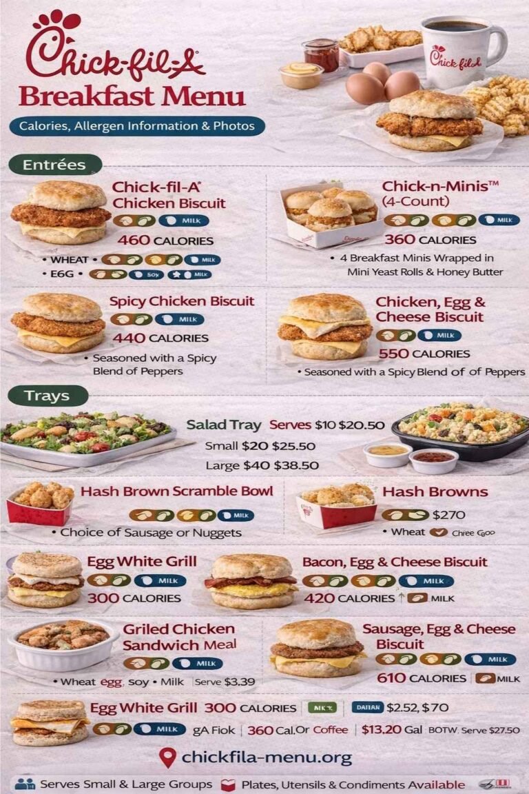 Chickfile Chick-Fil-A Menu (2026) Nutrition, Calories, Pics, & Prices