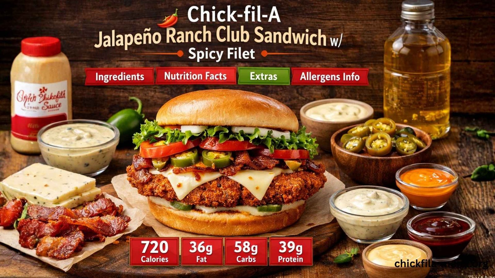 Chick-Fil-A Jalapeño Ranch Club Sandwich w Spicy Filet Ingredients & Nutrition Guide image