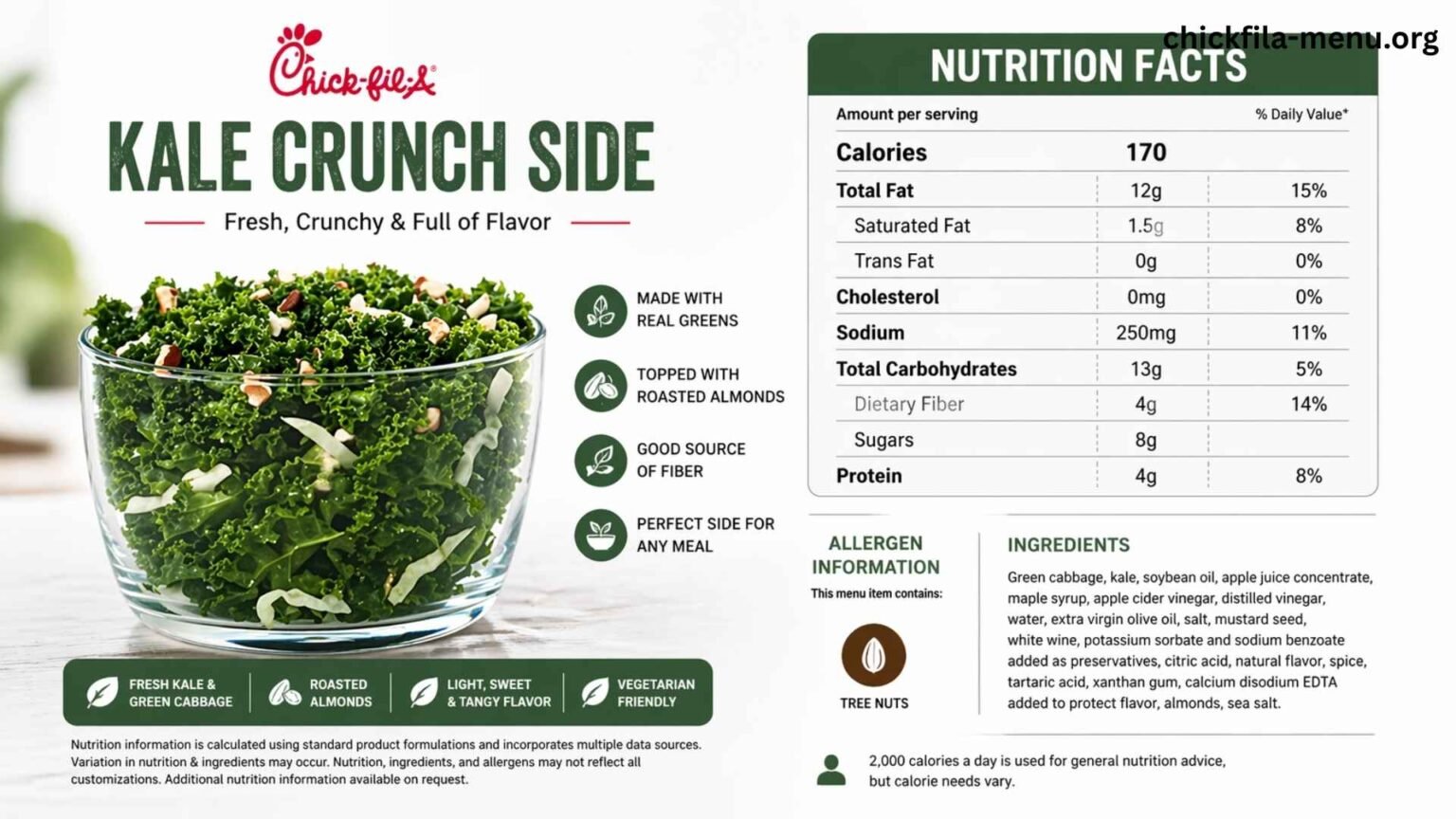 Kale Crunch Side Chick Fil A Calories