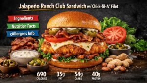 Jalapeño Ranch Club Sandwich w Chick-fil-A® Filet nutrition facts image